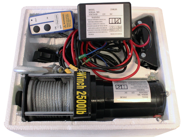 Elektrisk vinsj med fj.kontroll 12v - 1130 kg 
