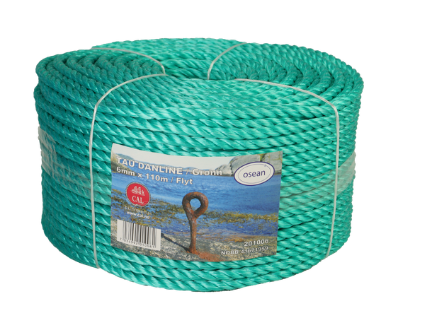 Tau PP Danline - Grønn 6 mm - 110m - Kveil 