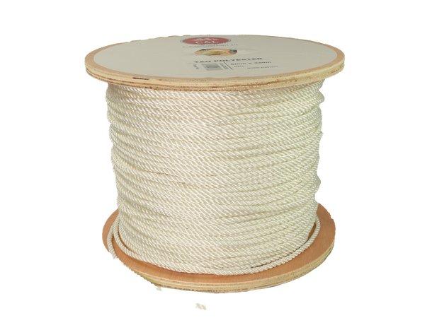 Tau Polyester - Hvit 6 mm - 320m - Spole 