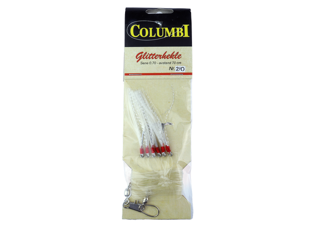 Columbi Glitterhekle Kroksett - 6 stk - 2/0 