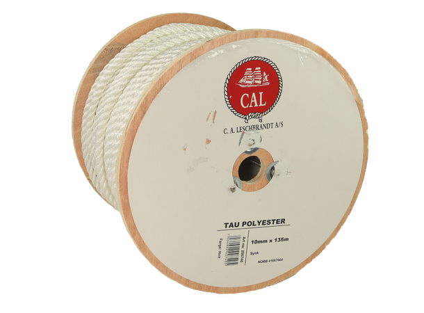 Tau Polyester - Hvit 10 mm - 135m - Spole 
