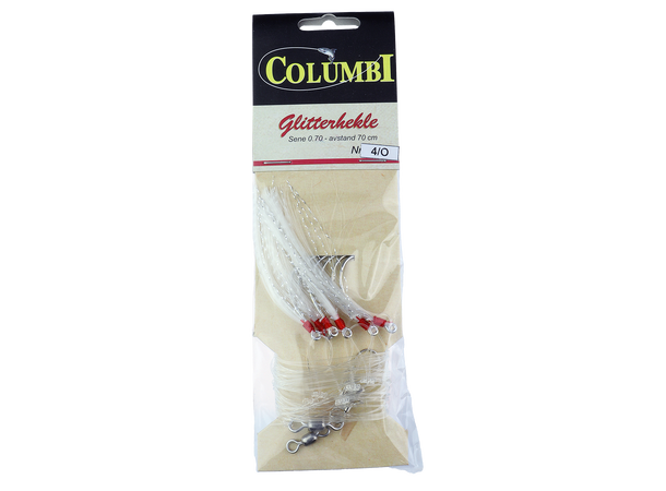 Columbi Glitterhekle Kroksett - 6 stk Glitterhekle - 4/0 