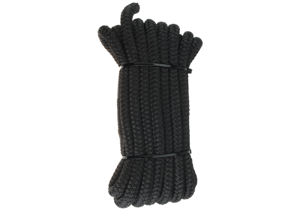 Fortøyningstau m/øye - Sort 14 mm - 6m - Flettet 