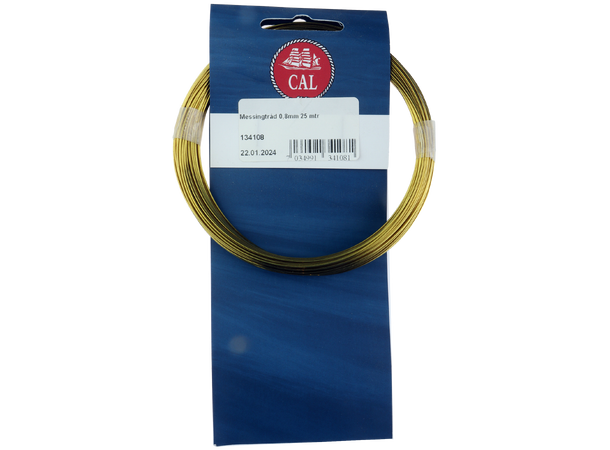 CAL Messingtråd - 25m Messing - Kveil - 0,8mm 