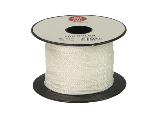 Tau Flettet Nylon - Hvit 1 mm - 100m - Spole 