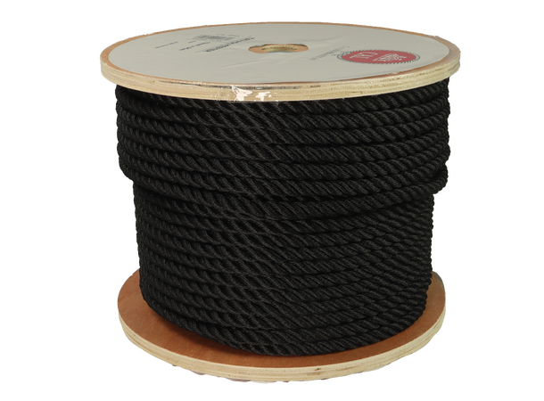 Tau Polyester - Sort 12 mm - 95m - Spole 