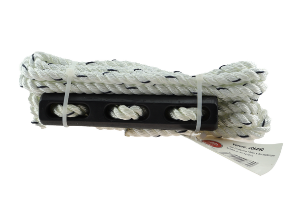 Fortøyningstau m/rykkdemper 10 mm - 3m 