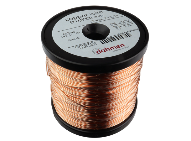 Kobbertråd 0,8 mm - 1kg - Spole 