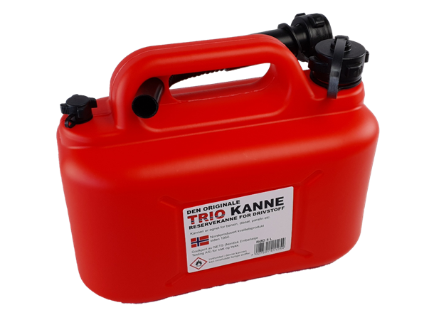 Bensinkanne Trio  5ltr. Plast Rød