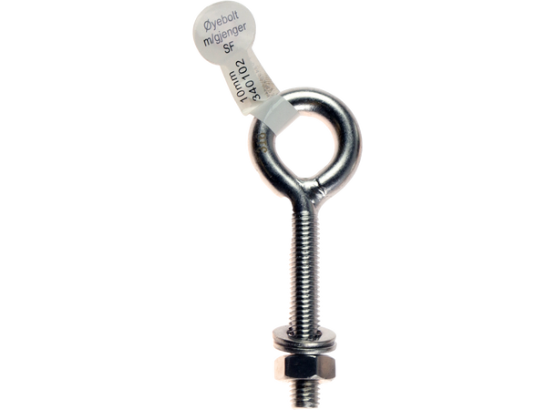 CAL Øyebolt m/ gjenger Syrefast - 100x10 mm 