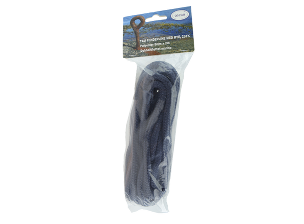 Fenderline - Marineblå - 2pk 8 mm - 2m - Dobbelflettet 