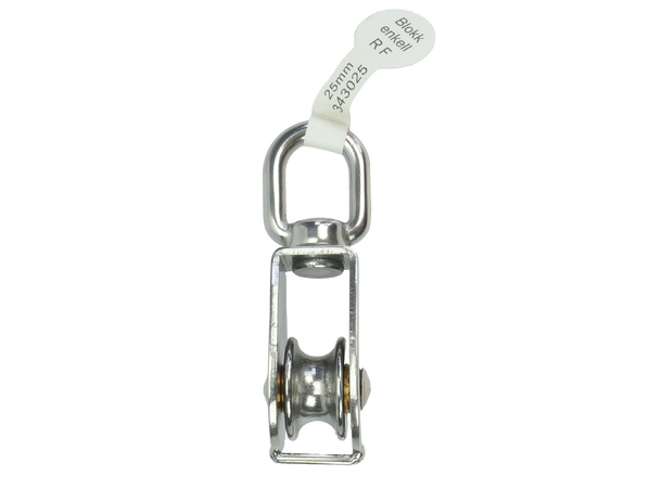 CAL Blokk - Enkel Rustfri - 25mm - 10mm tau 