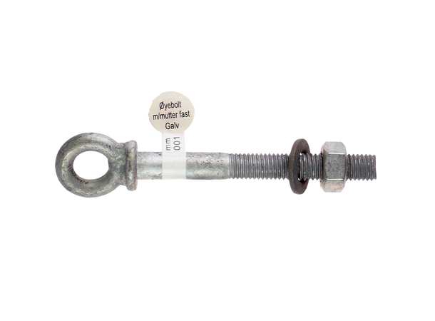 CAL Øyebolt fast m/ mutter Galvanisert stål - 12x100 mm 