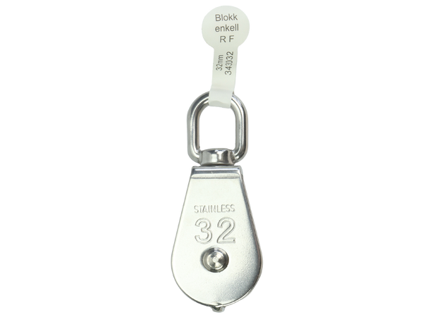 CAL Blokk - Enkel AISI304/A2 - 32mm - 12mm tau 