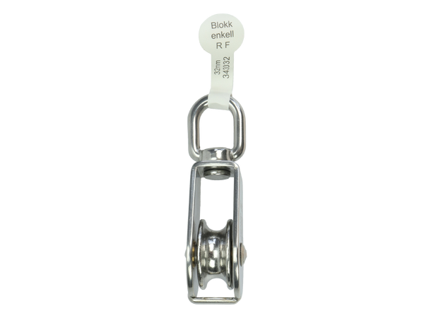 CAL Blokk - Enkel Rustfri - 32mm - 12mm tau 