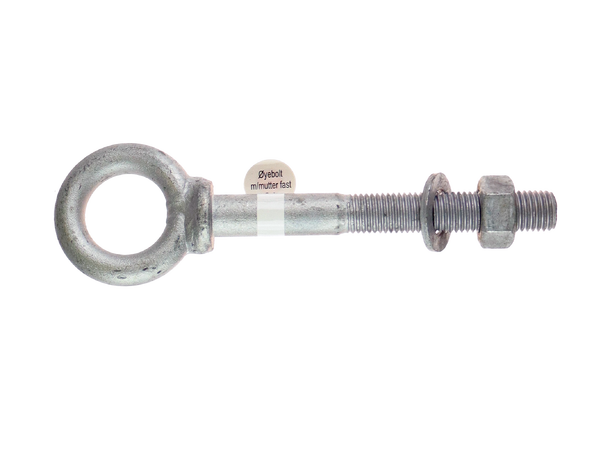 CAL Øyebolt fast m/ mutter Galvanisert stål - 16x125 mm 