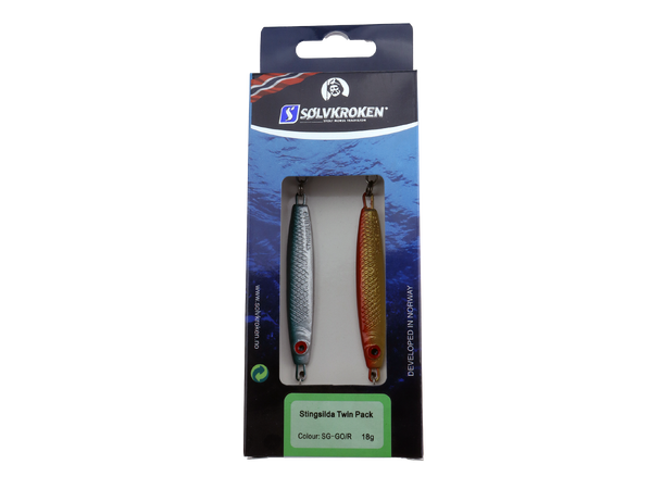 Sølvkroken Stingsilda - 2pk Sølv/ Grønn og Gull / Rød - 28gr 
