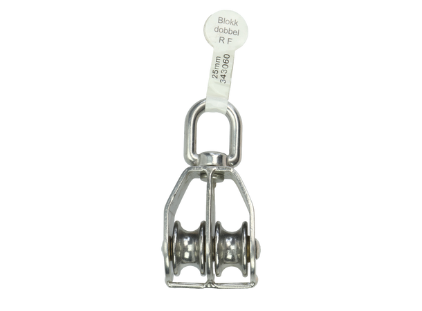 CAL Blokk - Dobbel AISI304/A2 - 25mm - 10mm tau 