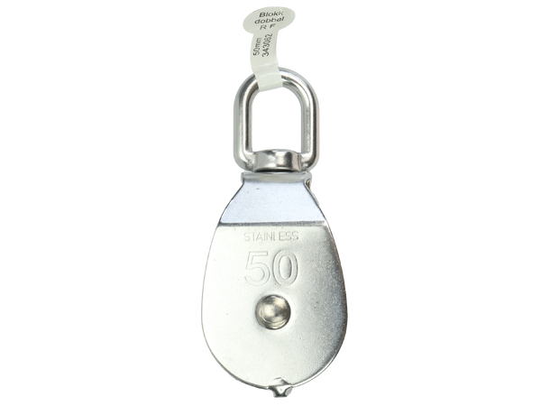 CAL Blokk - Dobbel Rustfri - 50mm - 14mm tau 