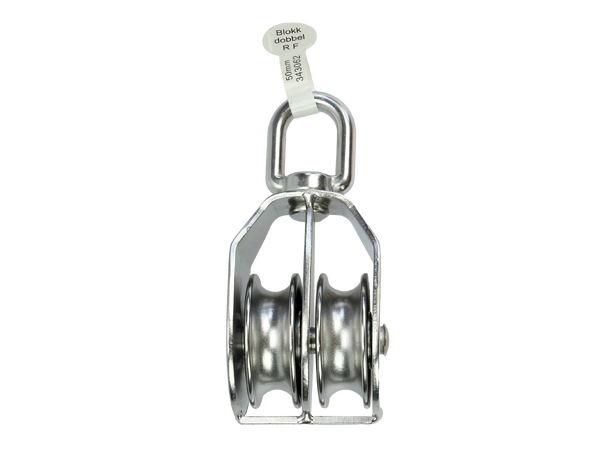 CAL Blokk - Dobbel Rustfri - 50mm - 14mm tau 