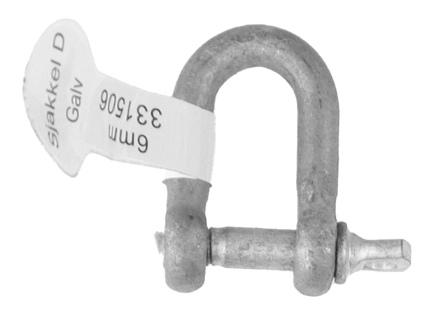 Sjakkel D galv.1/4" 6mm