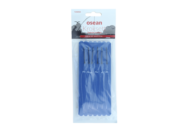 Osean Sorte kroker Kroksett - 6 stk - 3/0 