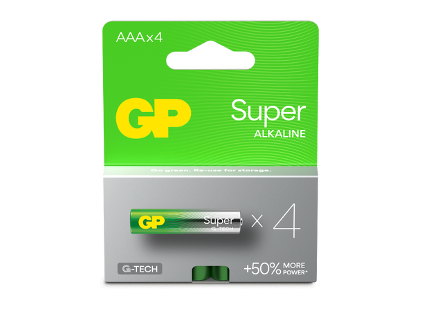 GP Super Batteri AAA - 4stk LR-03 