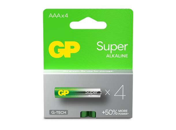 GP Super Batteri LR-03 AAA 4stk blister 