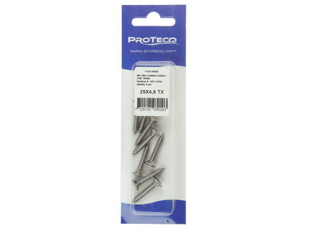 Plateskrue linse - 8 stk A4 - 25x4,8mm ( 8stk) 