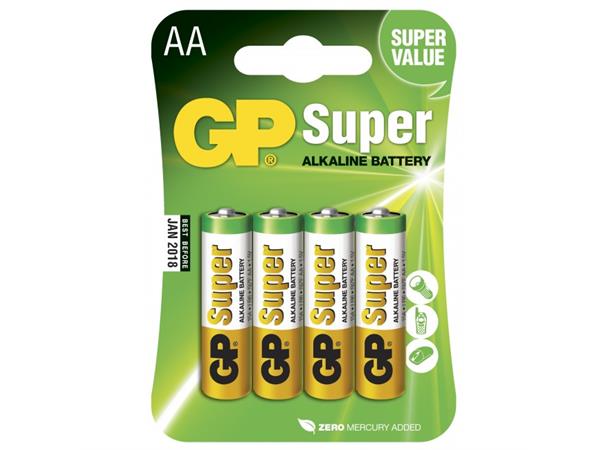 GP Super Batteri LR-06  AA 4stk blister