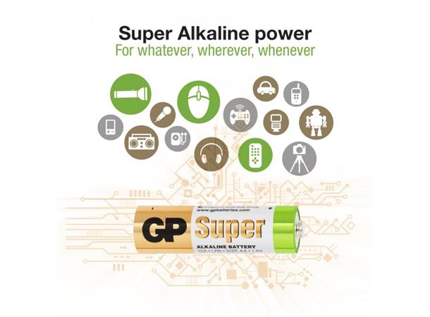 GP Super Batteri LR-06  AA 4stk blister