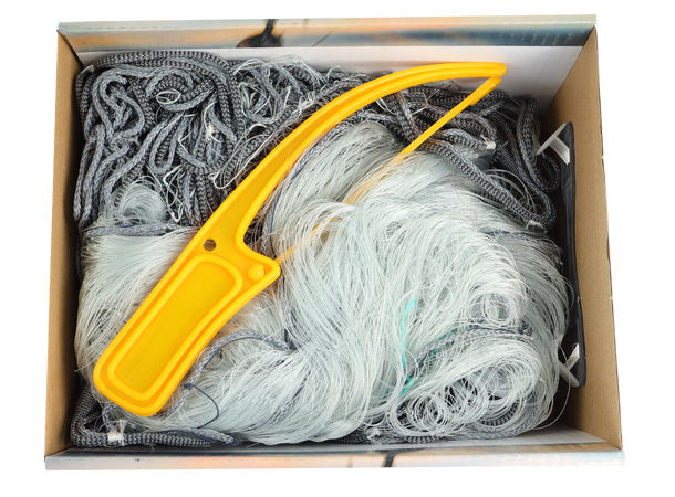 CAL Torskegarn - 1,5 mm x4 Grå - 27,5x2,1 meter - 63 mm 