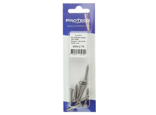 Plateskrue linse A4 25x4,2mm ( 8stk)