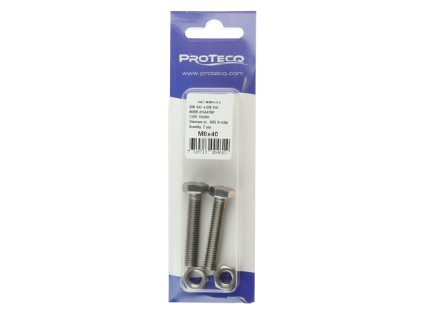 Bolt med mutter - 2 pk A4 8x40mm 2pk 