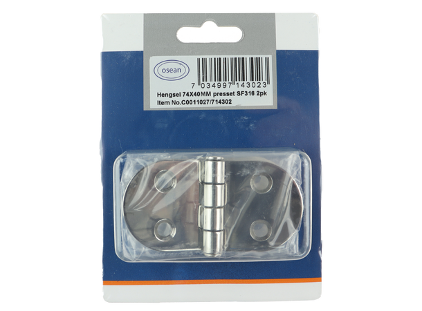 Osean Hengsel - 2pk Syrefast - Presset - 74x40 mm 