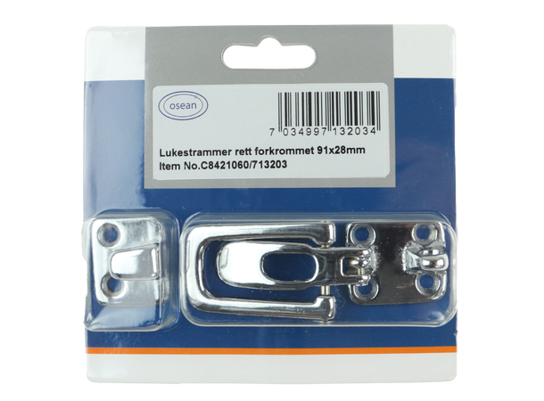 Osean Lukestrammer Forkrommet messing - Rett - 70x25 mm 