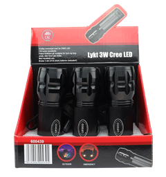 Lykt 3W Cree LED med focus, display