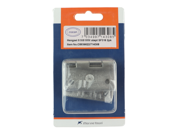 Osean Hengsel - 2pk Syrefast - Støpt - 51x51 mm 