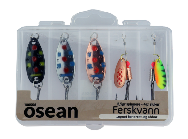 Osean sluksett Ferskvann #1 - 5pk 4gr, #1 - 3.5gr - m/slukboks 