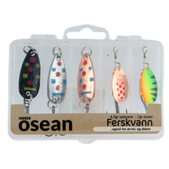 Osean sluksett Ferskvann #2 - 5pk 7 gr, #2 - 4.5gr - m/slukboks