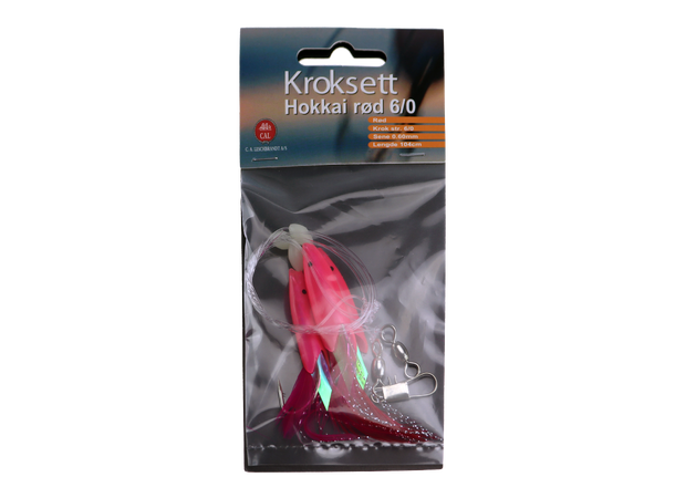 Osean Hokkai rød Kroksett - 3 stk - 6/0 