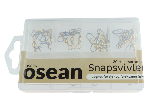 Osean - Snapsvivel - 30stk Rustfri - Hvirvler - 6 str - Skrin 
