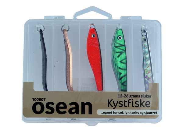 Osean sluksett Kyst - 5pk m/slukboks 12gr - 16gr 