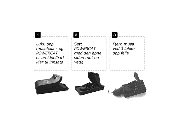 Trinol Power Cat musefelle - 2 pk Felle med åte - Mus - plast 