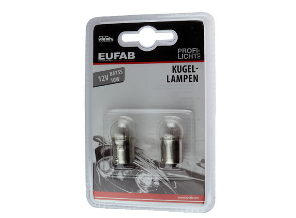 Eufab Lyspære - 2 pk 12v 10w BA15S 
