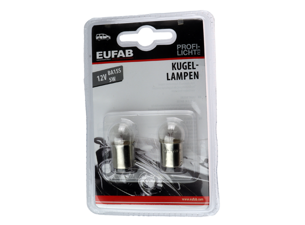 Eufab Lyspære - 2 pk 12v 5w BA15S 