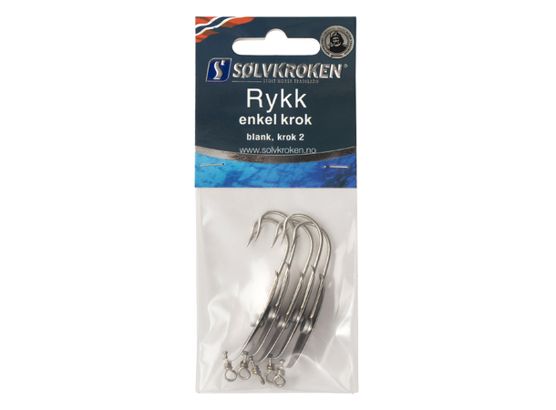 Sølvkroken Rykk - Nr2 - 5pk Sølv - Enkel krok 