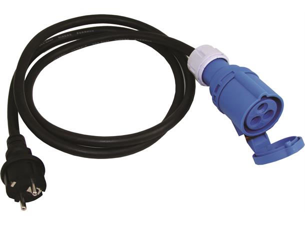 Overgangskabel 16A CEE Hun-Schuko Han 3G2,5mm²