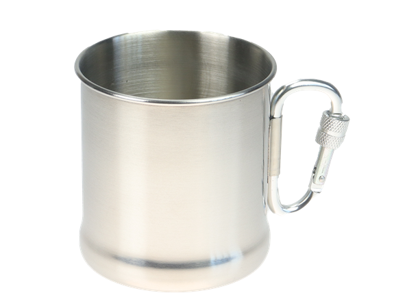 Drikkekopp 300ml stål m/karabinkrok.