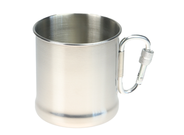 Drikkekopp m/karabinkrok. Stål - 300ml 